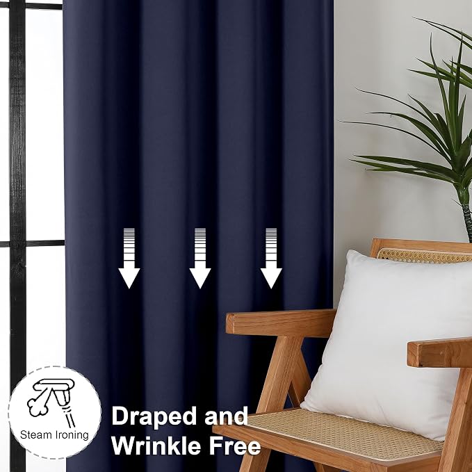 Simplebrand Ava Navy Blue Blackout Curtains - Image 7