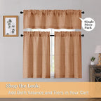 OWENIE Orange Valances for Windows 1 Pcs, Light Filtering Textured Farmhouse - Image 6