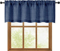 OWENIE Navy Blue Valances for Windows 1 Pcs 18 Inch Length, Light Filtering by OWENIE