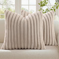 decorUhome Cozy Faux Fur Throw Pillow Covers 20x20 Set of 2 Decorative Soft by decorUhome