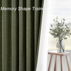 Topfinel Dark Green Curtains 86 Inches Long 2 Panels Set 100% Blackout Linen - Image 4