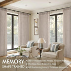 MIULEE Pinch Pleated Thick Linen Curtains 90 Inches Long 2 Panels - Image 2