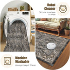 Washable Area Rug 9' x 12' Vintage Traditional Persian Mat - Image 7