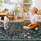 Entryway Rug 2X3 Small Rugs: Floral Washable Door Mat Vintage Soft Low Pile - Image 8