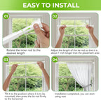 No Drill Tension Curtain Rods 28 to 48 Inch White Small Curtain Rod Adjustable - Image 8
