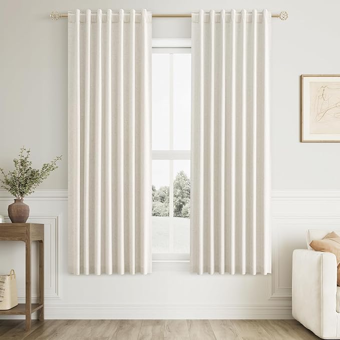 Guken Cream 100% Blackout Curtains 60 Inch Length 2 Panels Set by Guken