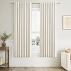 Guken Cream 100% Blackout Curtains 64 Inch Length 2 Panels Set by Guken
