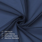Lecloud Navy Blue Sheer Curtains 72 Inches Long 2 Panels, Light Filtering - Image 7