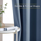 NICETOWN Stone Blue Blackout Curtains 90 inches Long, Grommet Thermal Insulated - Image 5