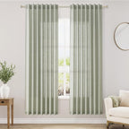 Nanspring Sage Green Semi Sheer Curtains 72 Inches Long 2 Panels Set by Nanspring