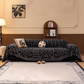 HANDONTIME Dark Grey Sofa Cushion Covers Boho Couch Sofa Covers Short Plush by HANDONTIME