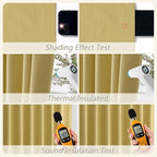 Guken Yellow 100% Blackout Linen Curtains 72 Inch Length 2 Panels Set - Image 5