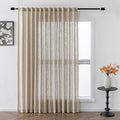 MYSKY HOME Cotton Curtains for Living Room Farmhouse Semi Sheer Light Filtering by MYSKYHOME