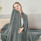 inhand Grey Leaves Pattern Throw Blanket - Image 5