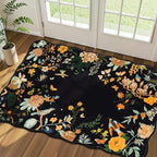 Rugflix Scalloped Floral Rug for Entryway, 2x3 Washable Non-Slip Kitchen Area by RugflixAreaRugs