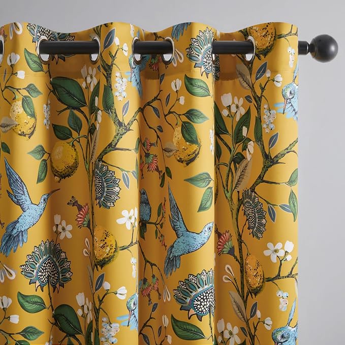 Topfinel Mustard Yellow Curtains, Aesthetic Unique Rustic Thermal Insulated by Topfinel