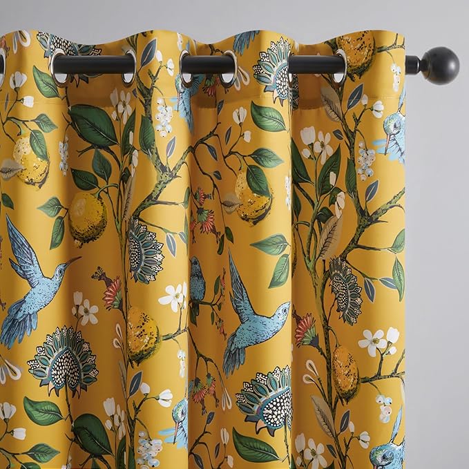 Extra Long 120 Inches Curtains for Large Window Luxury Mustard Yellow Floor To by Topfinel