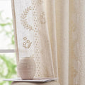 jinchan Belrose Linen Curtains for Bedroom Floral Curtains 72 Inch Length Linen by JINCHAN