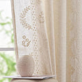 jinchan Belrose Linen Curtains for Bedroom Floral Curtains 108 Inch Length by JINCHAN
