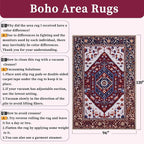 SERISSA Washable Rugs 8x10 Area Rugs, Large Non-Slip Boho Living Room Rug - Image 2