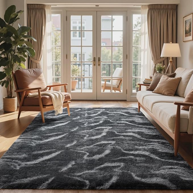 8x10 Ft Extra Large Shag Rugs for Living Room, Tie Dyed Ultra Soft Fluffy Furry - Image 2