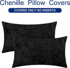 CaliTime Throw Pillow Covers Decorative 12 X 20 Inches Pack of 2 Cozy Chenille - Image 6