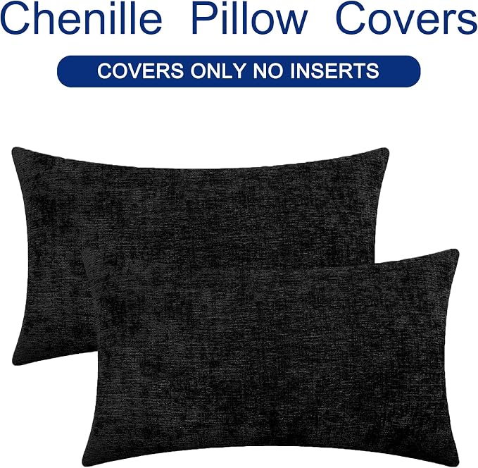 CaliTime Throw Pillow Covers Decorative 12 X 20 Inches Pack of 2 Cozy Chenille - Image 6
