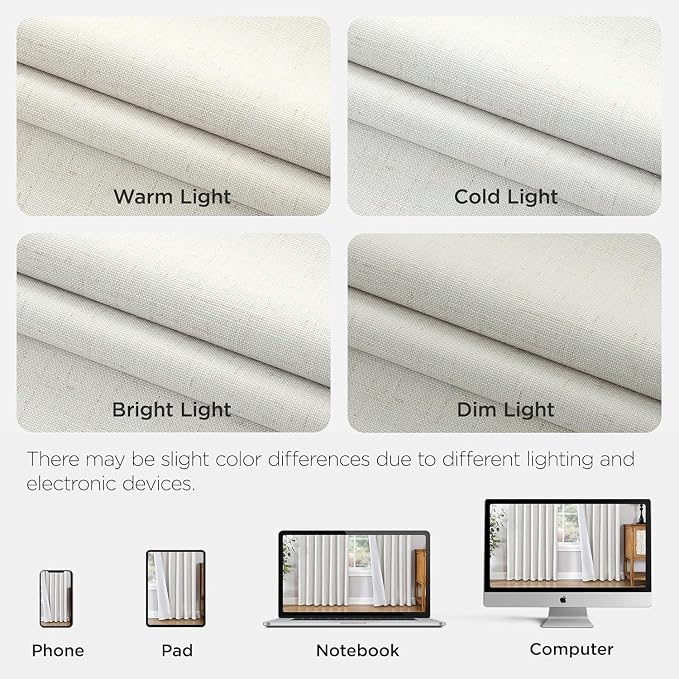 Joydeco Pinch Pleated Linen Curtains - Image 8