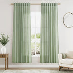 Nanspring Mist Sage Linen Curtains 72 Inch Length by Nanspring