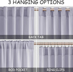 Nanspring Lavender Purple Linen Curtains 84 Inch Length 2 Panels Set - Image 2