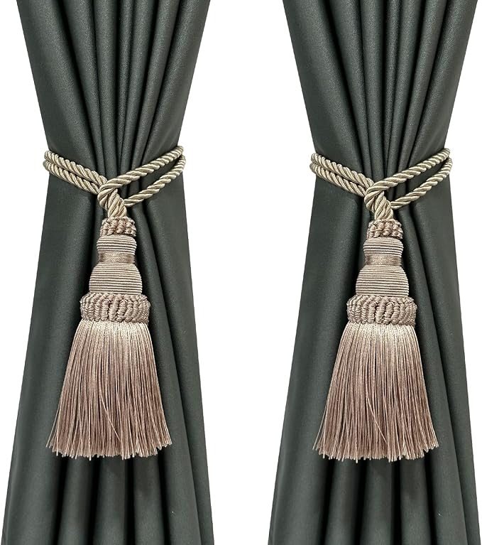 Fenghuangwu 2 Pack Curtain Tie Backs Rope Tassels by fenghuangwu