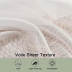 OWENIE Ivory Sheer Curtains 102 Inches Long 2 Panels Set, Sheer Curtain - Image 5