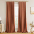 Guken Terracotta 100% Blackout Curtains 84 Inch Length 2 Panels Set Fall by Guken