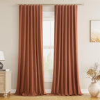 Guken Terracotta 100% Blackout Curtains 84 Inch Length 2 Panels Set Fall by Guken