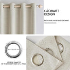 MIULEE 100% Blackout Linen Textured Curtains - Image 4