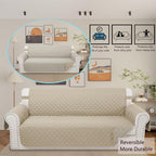 Reversible 4 Seater Sofa Cover 91 Inch Large Couch Cover Furniture Protector - Image 3