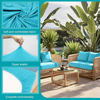 14Pcs Stretch Patio Cushion Covers, Outdoor Couch Covers Replacement, Outdoor - Image 3