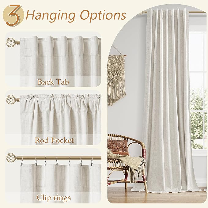 Guken 100% Blackout Boho Curtains 80 Inch Long 2 Panels Set - Image 6