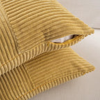 Fancy Homi 2 Packs Mustard Yellow Decorative Throw Pillow Covers 16x26 Inch - Image 3