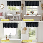 Valances for Windows, Light Filtering Faux Linen Textured Small Short Window - Image 7