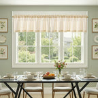 jinchan Linen Stripe Valance for Window 16 Inch Modern Rustic Farmhouse Valance - Image 4
