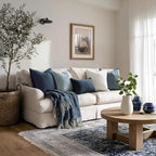 MIULEE Blue Linen Pillow Covers Pack of 4 Decorative Natural Throw Pillow - Image 4