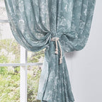 jinchan Linen Floral Curtains for Living Room, 63 Inch Length Curtains - Image 2