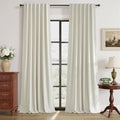 RYB HOME Natural Linen Blended Curtains 84 inch Long 2 Panels Set, 100% by RYBHOME