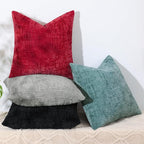 decorUhome Red Chenille Throw Pillow Covers 18x18 Set of 2 Textured Soft Cozy - Image 9