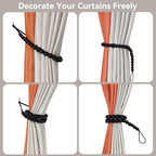 Wood Bead Curtain Tiebacks, KLOGTSIND Set of 4 Curtain Holdbacks - Image 3