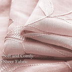 HOMEIDEAS Blush Pink Sheer Kitchen Curtains 52 x 54 Inch Length 2 Panels - Image 3