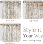jinchan Linen Floral Curtains Extra Wide - Image 3