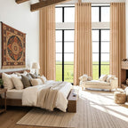 Nanspring Camel Linen Curtains for Living Room Extra Long 126 Inches Long Back - Image 7