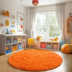 Amdrebio Orange Round Circle Rug 5Ft - Image 3